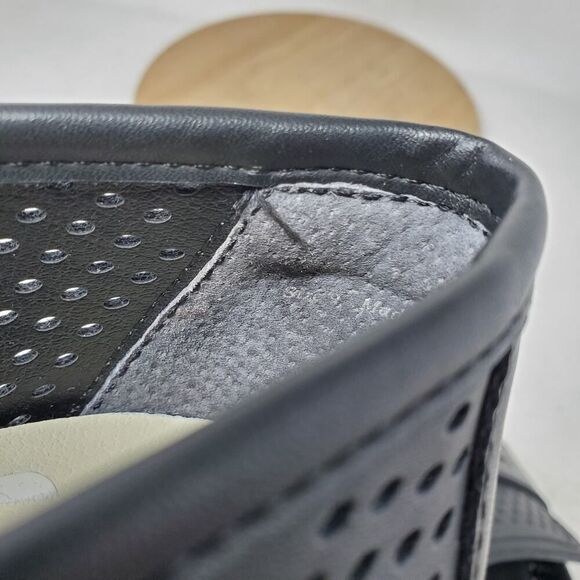 Dolce Vita Chunky Loafer Women 9 Black Leather Perforated Platform Lug Sole Shoe - Picture 11 of 12